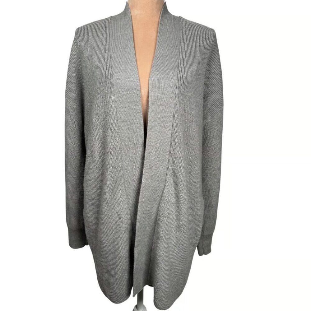 Lululemon Womens Cardigan Sweater Long Line Gray Wool Blend Pockets 6